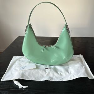OSOI Leather Mint Green Toni Purse Shoulder Bag Handbag Patent Smooth Chic KPop